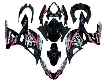 2018-2024 Kawasaki Ninja 400 Motorcycle Fairings - Glossy Black Pink White
