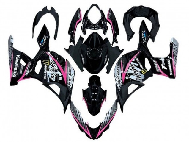 2018-2024 Kawasaki Ninja 400 Motorcycle Fairings - Glossy Black Pink White