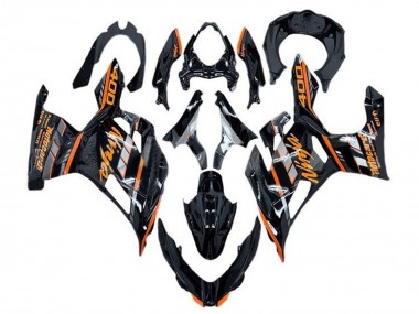 2018-2024 Kawasaki Ninja 400 Motorcycle Fairings - Glossy Black Orange Grey