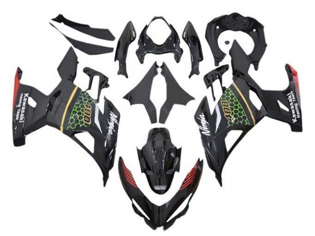2018-2024 Kawasaki Ninja 400 Motorcycle Fairings - Black Green Red Yellow Honeycomb