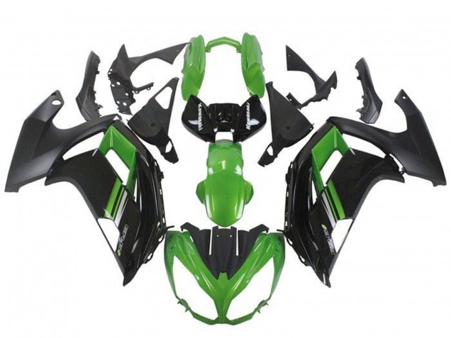 2012-2014 Kawasaki Ninja ER6F Motorcycle Fairings - Green Black
