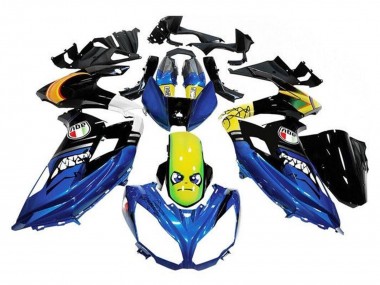 2012-2016 Kawasaki Ninja 650 EX650 Motorcycle Fairings - Blue Yellow Shark