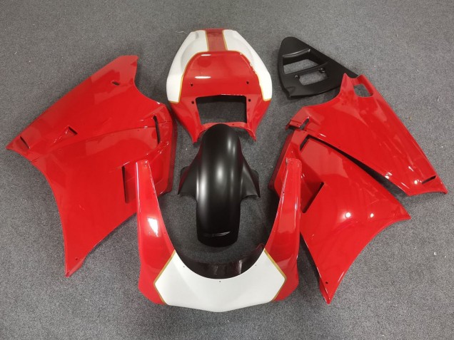 1993-2005 Ducati 748/916/996/998 Motorcycle Fairings - White Red Gold Matte Black Race Fairings