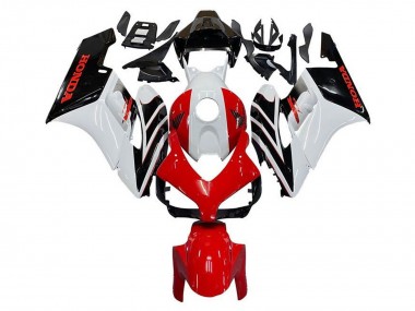 2004-2005 Honda CBR1000RR Motorcycle Fairing - White Red Glossy Black Stripe