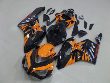 2004-2005 Honda CBR1000RR Motorcycle Fairings - Orange Glossy Black Rockstar
