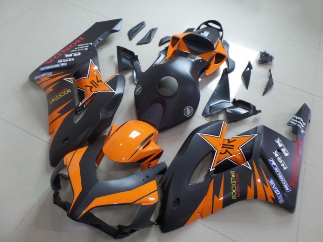 2004-2005 Honda CBR1000RR Motorcycle Fairings - Orange Matte Black Rockstar