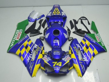 2004-2005 Honda CBR1000RR Motorcycle Fairings - Blue Yellow Green MoviStar