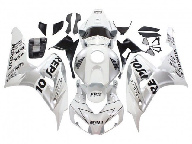 2006-2007 Honda CBR1000RR Motorcycle Fairings - White Silver Black Repsol