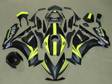2012-2016 Honda CBR1000RR Motorcycle Fairings - Matte Black Yellow Stripe