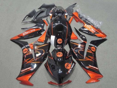 2012-2016 Honda CBR1000RR Motorcycle Fairings - Orange Glossy Black BACARDI