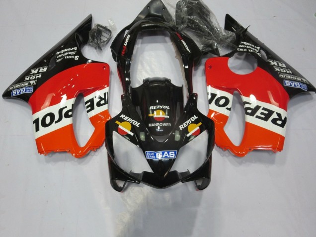 2004-2007 Honda CBR600 F4i Motorcycle Fairings - Orange White Red Glossy Black Repsol