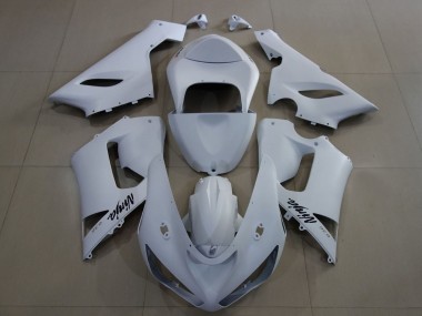 2005-2006 Kawasaki ZX6R Motorcycle Fairings - Matte White