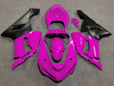 2005-2006 Kawasaki ZX6R Motorcycle Fairings - Pink Matte Black
