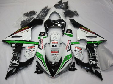 2005-2006 Kawasaki ZX6R Motorcycle Fairings - White Black Green Red Rizoma Playboy