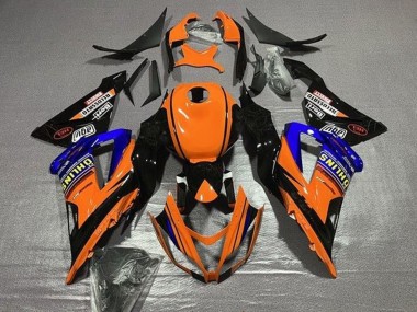 2013-2018 Kawasaki ZX6R Motorcycle Fairings - Orange Blue Black