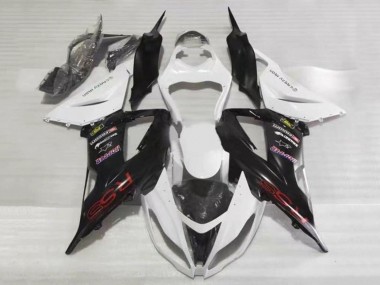 2013-2018 Kawasaki ZX6R Motorcycle Fairings - White Black Red RSS