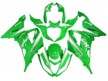 2013-2018 Kawasaki ZX6R Motorcycle Fairings - Green White