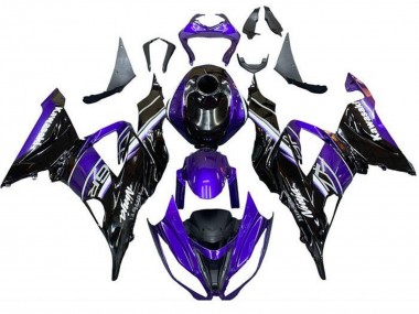 2013-2018 Kawasaki ZX6R Motorcycle Fairing - Blue Glossy Black
