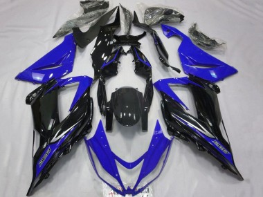 2013-2018 Kawasaki ZX6R Motorcycle Fairings - Blue Glossy Black