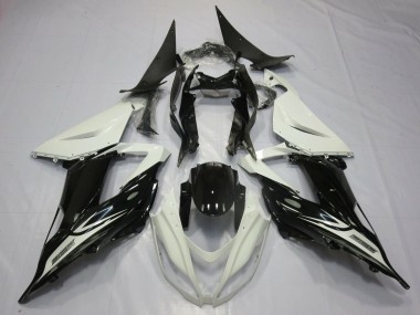 2013-2018 Kawasaki ZX6R Motorcycle Fairings - Pearl White Glossy Black