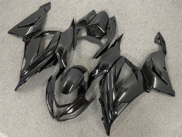 2013-2018 Kawasaki ZX6R Bike Fairings - Glossy Black Matte Black