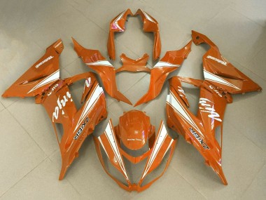 2013-2018 Kawasaki ZX6R Motorcycle Fairings - Orange White