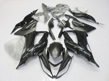2013-2018 Kawasaki ZX6R Motorcycle Fairings - Glossy Black Matte Black