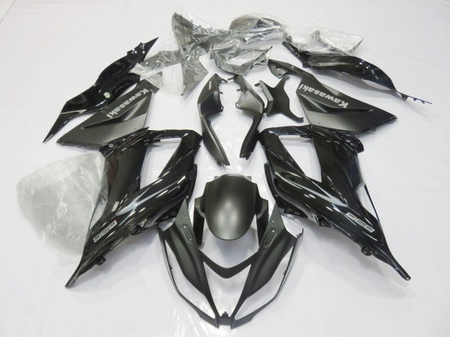 2013-2018 Kawasaki ZX6R Motorcycle Fairings - Glossy Black Matte Black