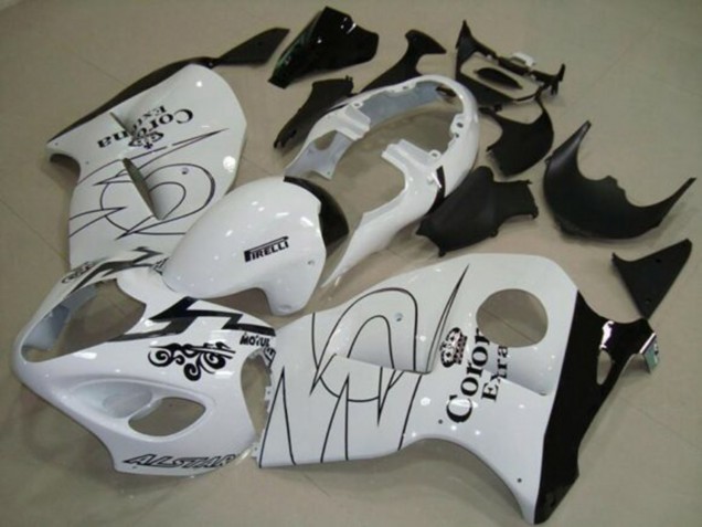 1996-2007 Suzuki GSXR 1300 Hayabusa Motorcycle Fairings - White Black Corona Tribal