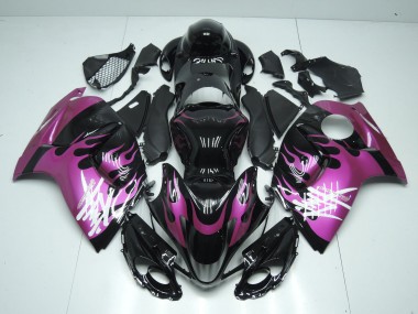 2008-2020 Glossy Black Purple Flame Suzuki GSXR 1300 Hayabusa Motorcycle Fairings