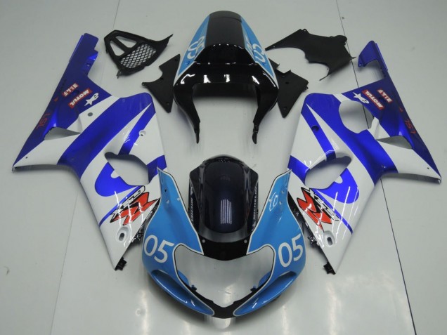 2000-2002 Suzuki GSXR1000 Motorcycle Fairings - Blue White Glossy Black and Light Blue 05