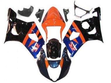 2003-2004 Suzuki GSXR 1000 Motorcycle Fairings - Orange Blue Glossy Black