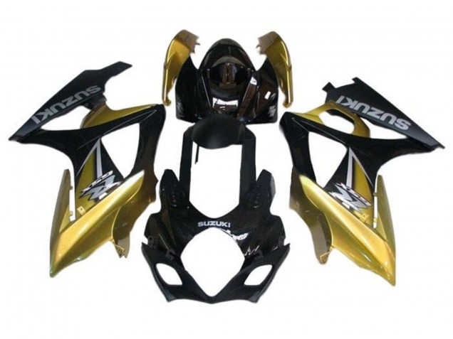 2005-2006 Suzuki GSXR 1000 Motorcycle Fairings - Black Gold Silver