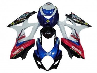 2005-2006 Suzuki GSXR 1000 Motorcycle Fairings - White Red Blue Makita