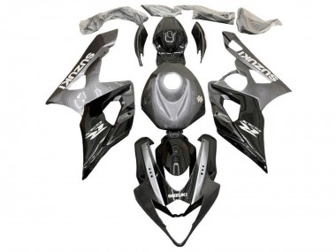 2005-2006 Suzuki GSXR 1000 Motorcycle Fairings - Silver Black