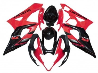 2005-2006 Suzuki GSXR 1000 Motorcycle Fairings - Red Glossy Black Stripe