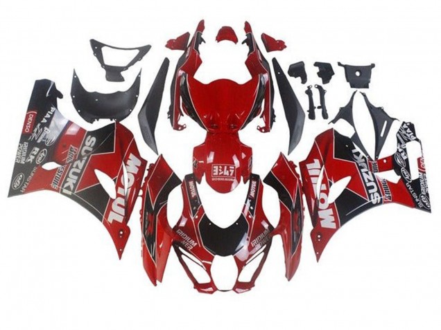 2017-2024 Suzuki GSXR1000 Motorcycle Fairings - Red White Black Motul