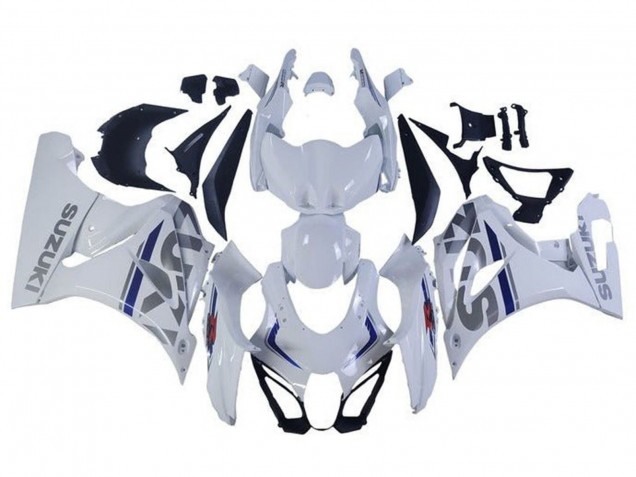 2017-2024 Suzuki GSXR1000 Motorcycle Fairings - White Silver Blue