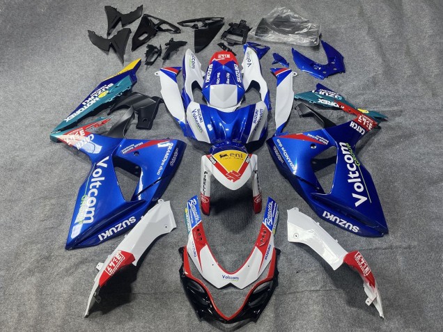 2009-2016 Suzuki GSXR 1000 Motorcycle Fairings - White Blue Red Yellow Voltcom
