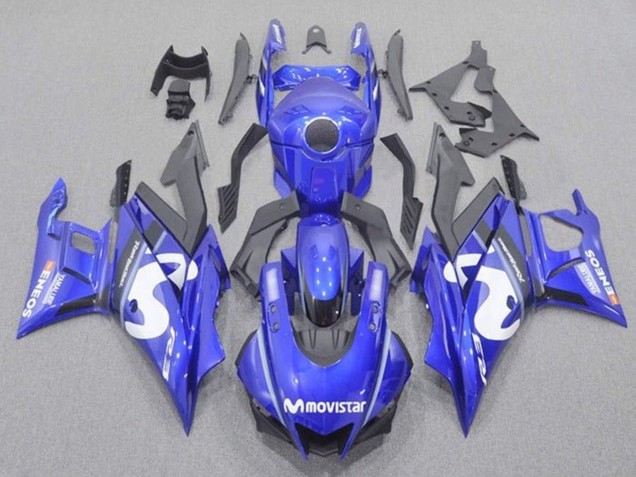 2019-2021 Yamaha YZF R3/R25 Motorcycle Fairings - Blue White Black MoviStar