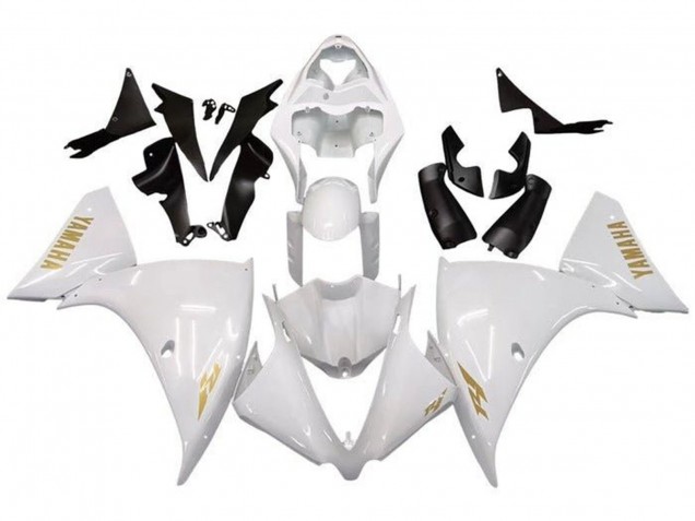 2009-2011 Yamaha YZF 1000 R1 Motorcycle Fairings - White Gold Decal