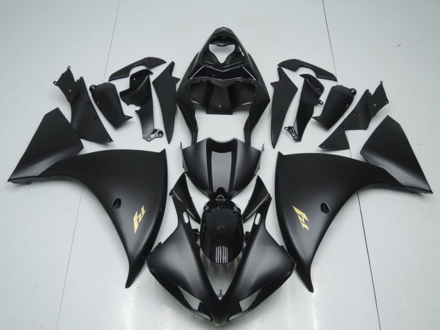 2009-2011 Yamaha YZF 1000 R1 Motorcycle Fairings - Matte Black Gold Decal