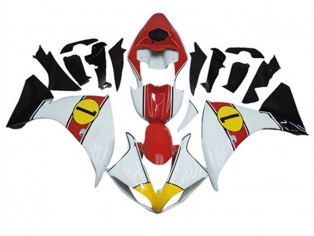 2009-2011 Yamaha YZF 1000 R1 Motorcycle Fairings - White Red Yellow Black