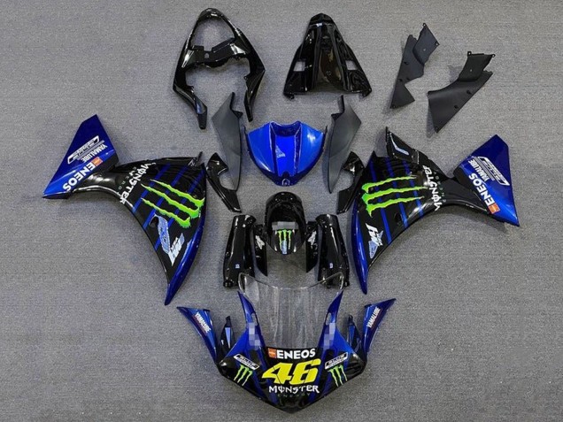 2012-2014 Yamaha YZF 1000 R1 Motorcycle Fairings - Glossy Black Blue Green Monster Energy ENEOS Yamalube