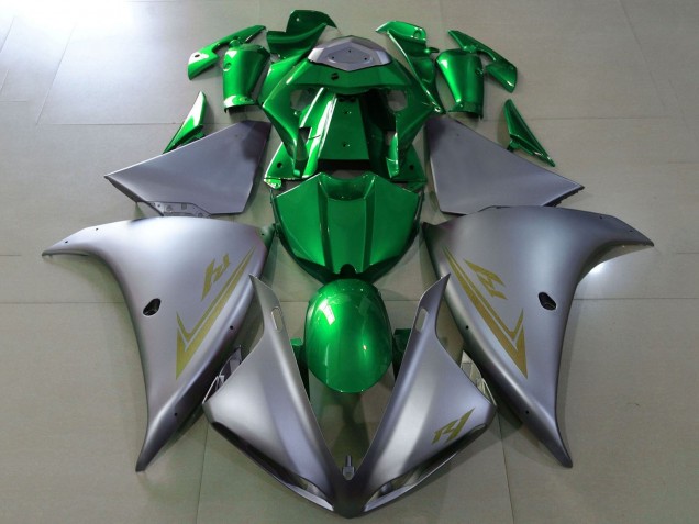 2012-2014 Yamaha YZF 1000 R1 Motorcycle Fairings - Matte Silver Green
