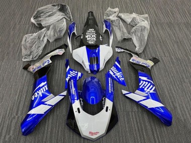 2015-2019 Yamaha YZF 1000 R1 Motorcycle Fairings - White Blue Black Milwaukee