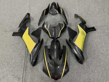 2015-2019 Yamaha YZF 1000 R1 Motorcycle Fairings - Faux Carbon Fiber Yellow