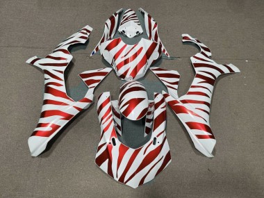 2015-2019 Yamaha YZF 1000 R1 Motorcycle Fairings - White Red Zebra