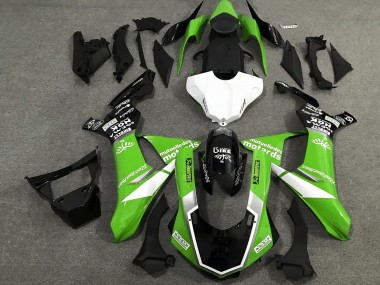 2015-2019 Yamaha YZF 1000 R1 Motorcycle Fairings - White Green Glossy Black