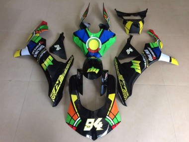 2015-2019 Yamaha YZF 1000 R1 Motorcycle Fairings - Green Blue Yellow Black Red Color Wheel 94